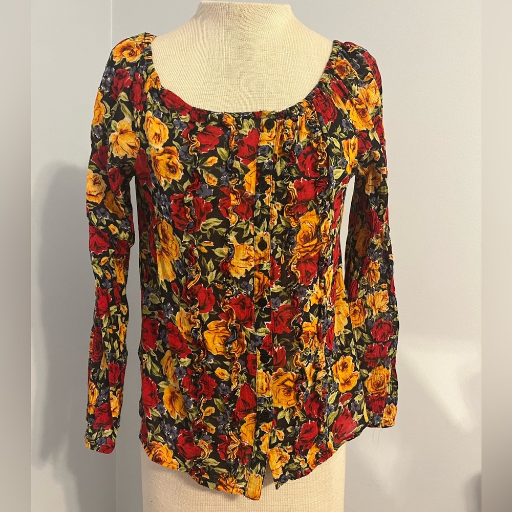 90’s floral blouse